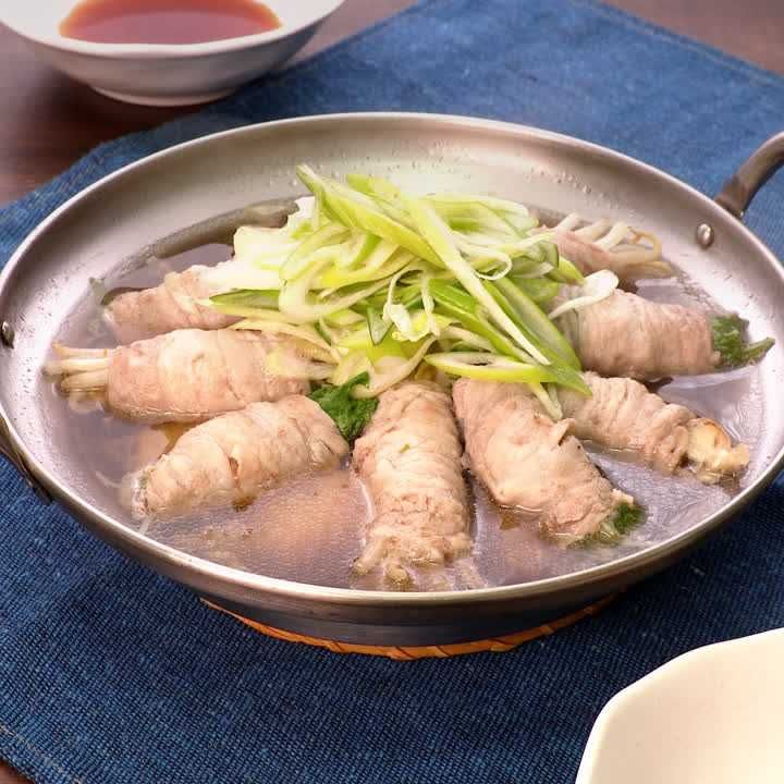 肉巻き野菜のだし鍋
