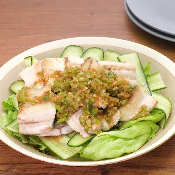 アジのピリ辛ねぎソースがけ