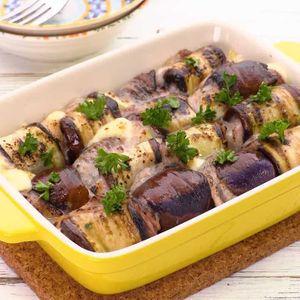 「くるくるナスのチーズ焼き」のレシピ動画