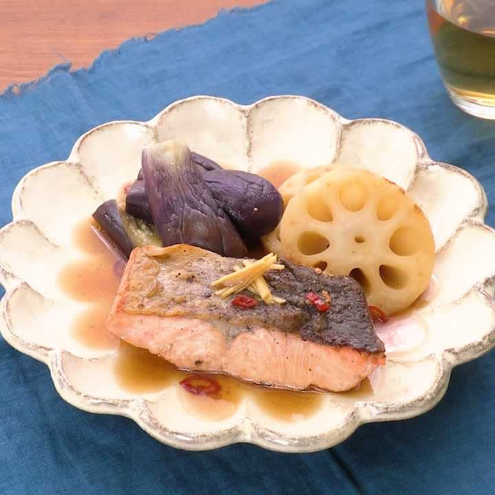 鮭とれんこんのしょうが醤油漬け