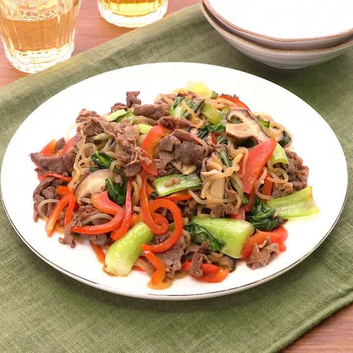 牛肉としらたきのチャプチェ風