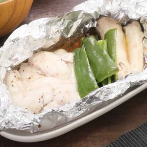 ささみとエリンギの包み焼き