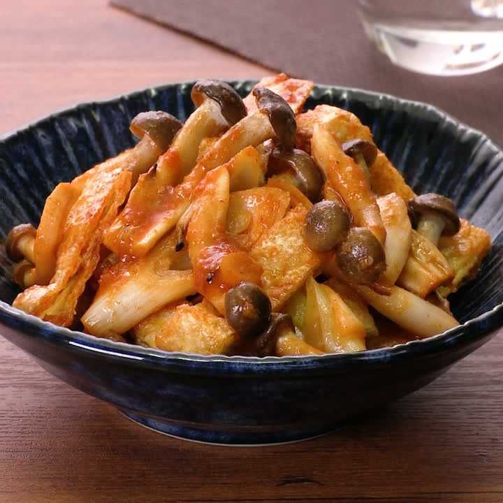 しめじとねぎのピリ辛和え