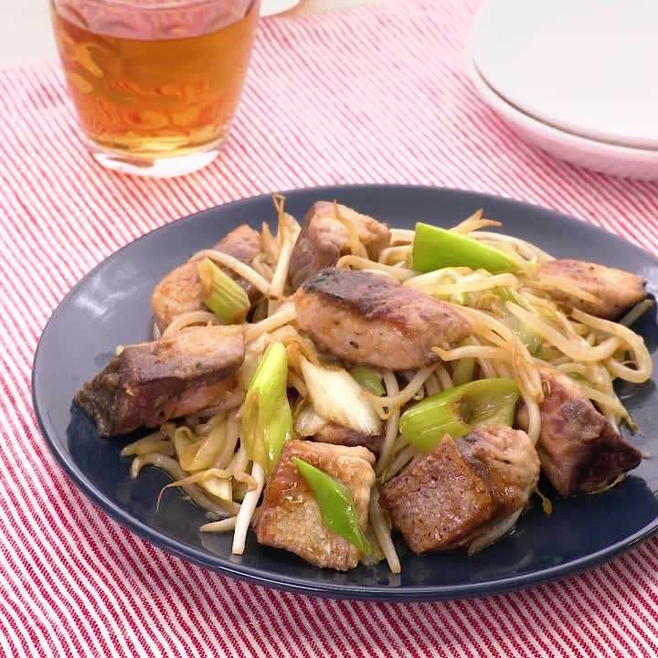 ブリとねぎのオイスター炒め