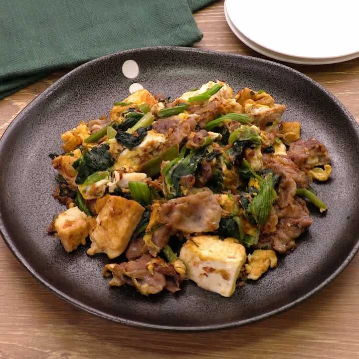 ほうれん草たっぷりチャンプルー