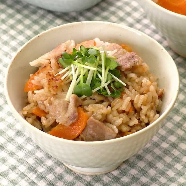 豚肉と柚子胡椒の炊き込みご飯