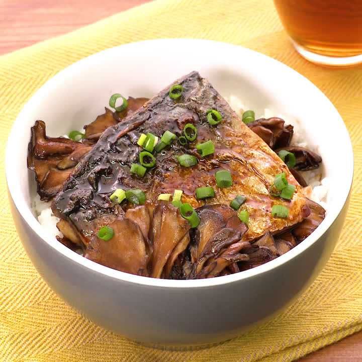 鯖ときのこのバルサミコソース丼