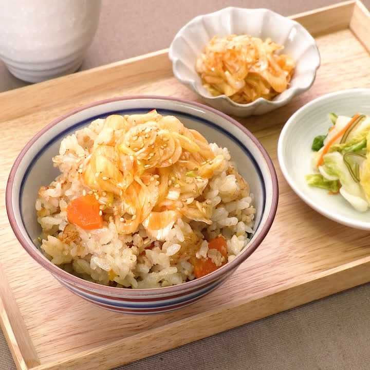 ねぎラー油炊き込みご飯
