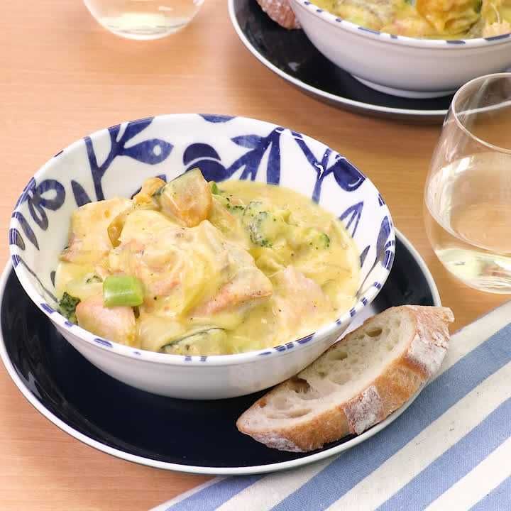 鮭とかぼちゃのクリームシチュー
