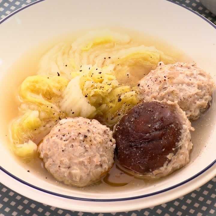 しいたけの肉詰めスープ