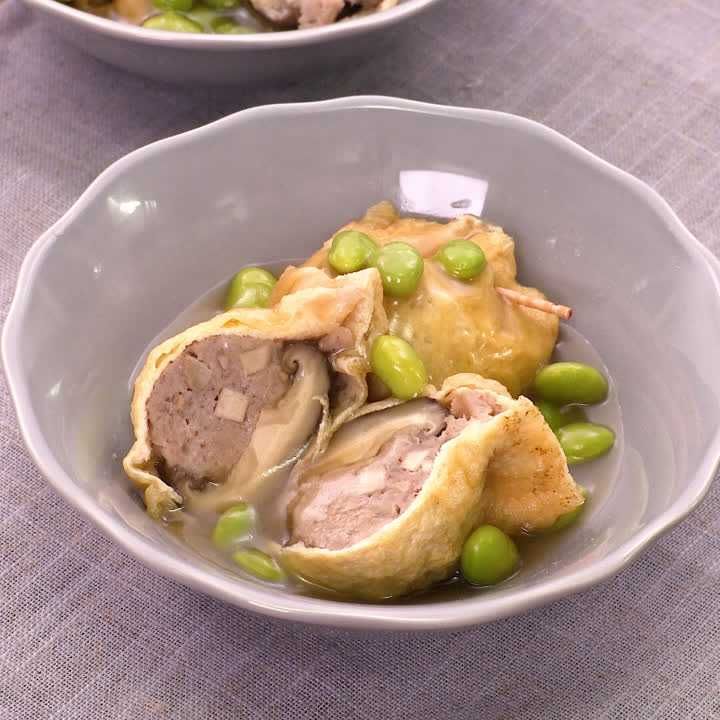 しいたけの肉詰め巾着煮