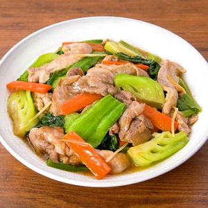 「豚肉とチンゲン菜のオイスター炒め」のレシピ動画