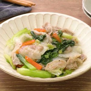 「豚バラとチンゲン菜の塩あんかけ」のレシピ動画