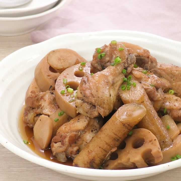 コトコト煮込みシェフで作る！ 手羽元と根菜の黒酢煮のレシピ動画