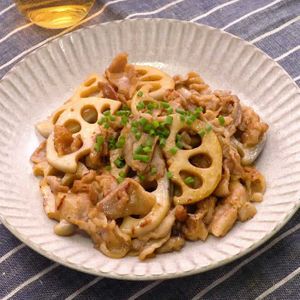 「豚肉とれんこんの甘酢炒め」のレシピ動画