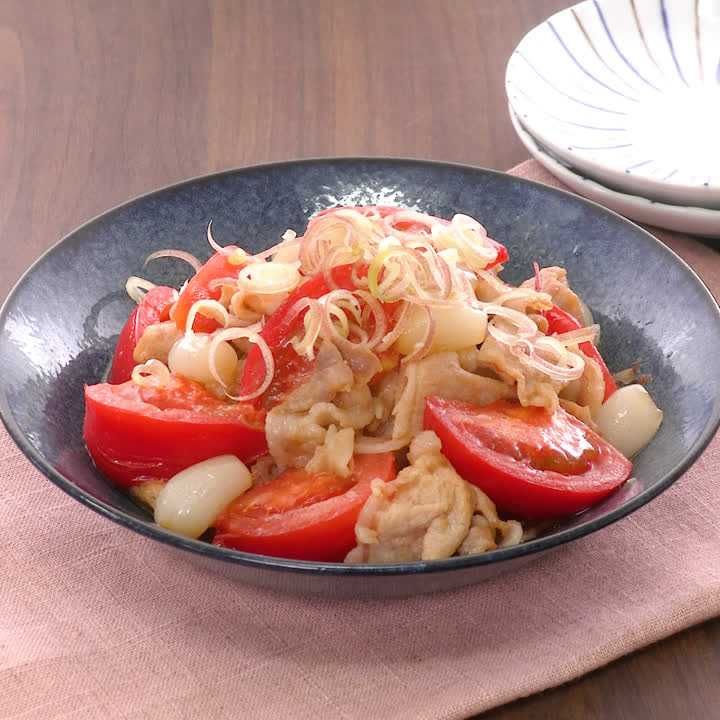 トマトと豚肉の香味炒め