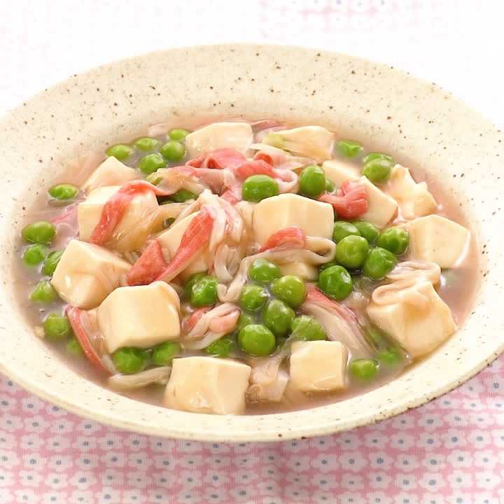 グリーンピースと豆腐のとろとろ煮
