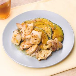 鶏肉とかぼちゃのハニーマスタード炒め