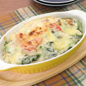 「ほうれん草のお手軽ドリア」のレシピ動画