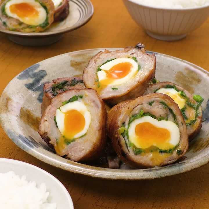 ニラたま肉巻き