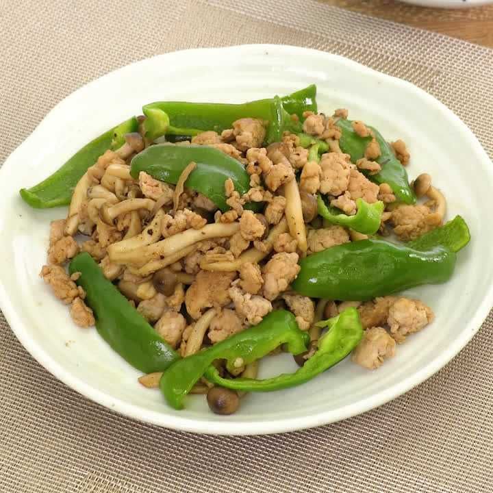 鶏ひき肉のウスターソース炒め