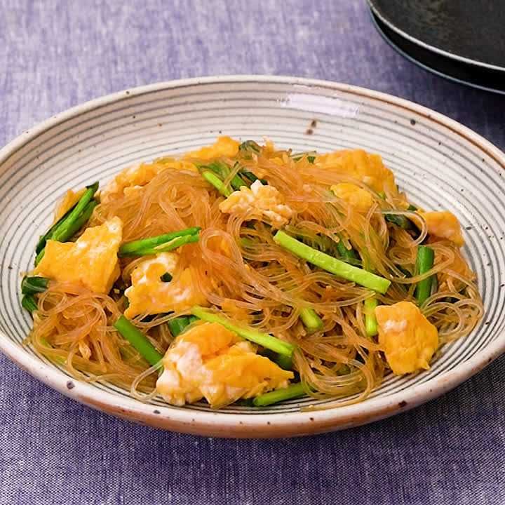 春雨とニラのオイスター炒め