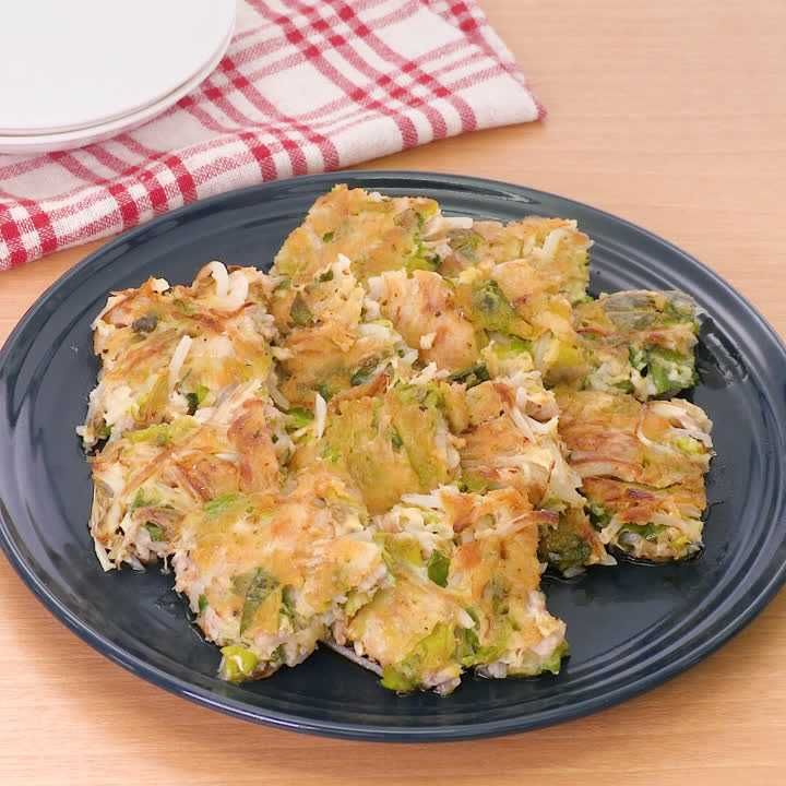 豚肉とセロリの葉のチヂミ