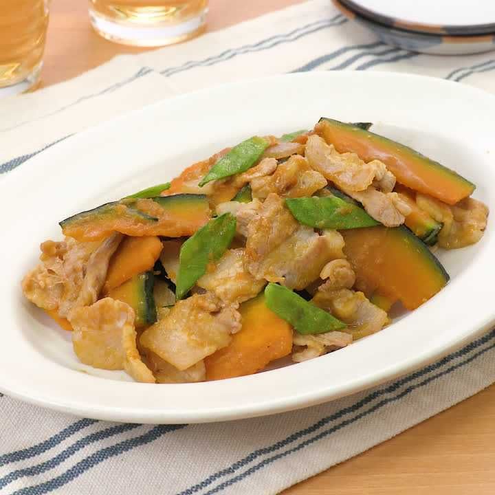 豚バラ肉とかぼちゃの味噌炒め