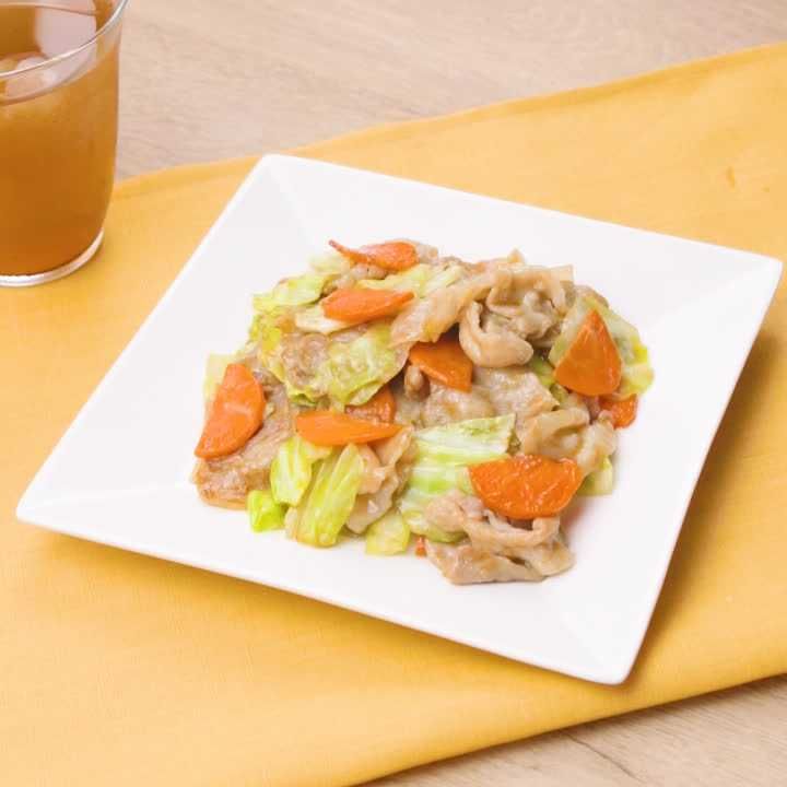 豚バラとキャベツのオイマヨ炒め