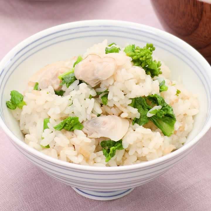 はまぐりと菜の花の炊き込みごはん