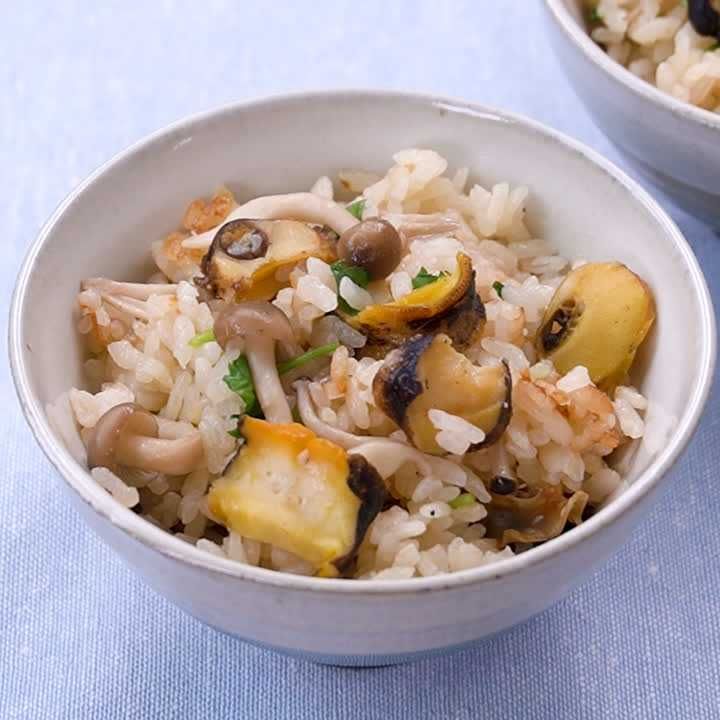 サザエの炊き込みご飯