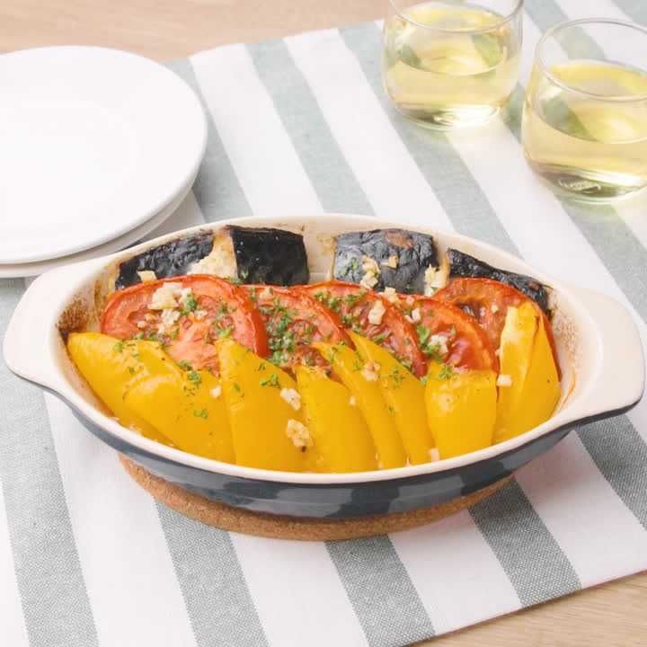 サバとトマトのオーブン焼き