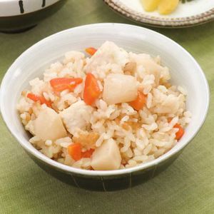 くわいと鶏肉の炊き込みごはん