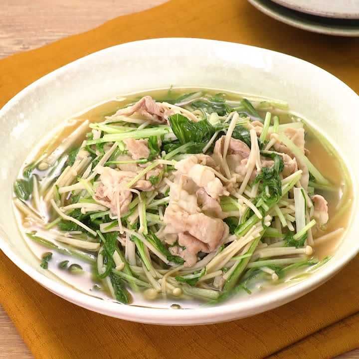 水菜と豚肉の煮物