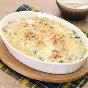 「小松菜と鶏肉のみそクリームグラタン」のレシピ動画