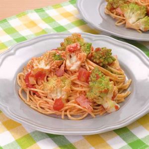 「ロマネスコのトマトパスタ」のレシピ動画