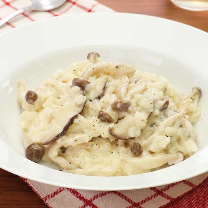 しいたけとしめじのクリームリゾット