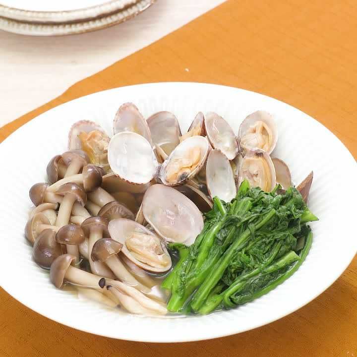 春菊とあさりのさっと煮