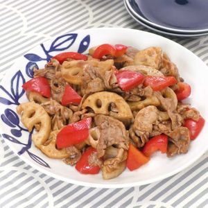 豚肉とれんこんのバルサミコソテー