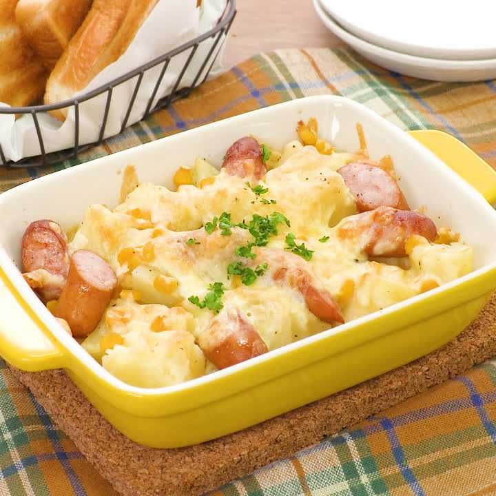 ソーセージとポテトのチーズ焼き