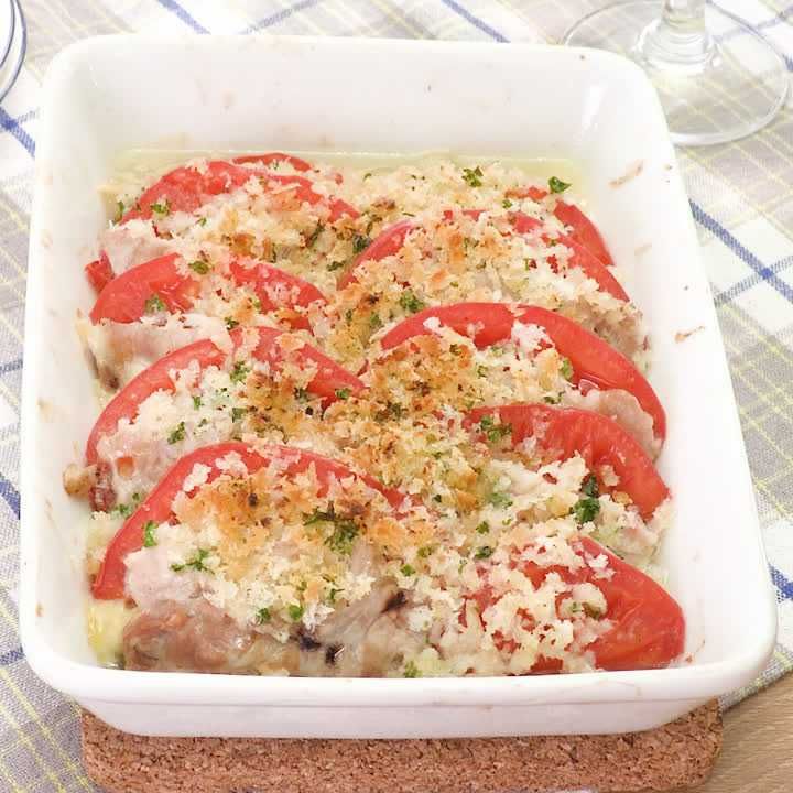 豚ロースとトマトのパン粉焼き