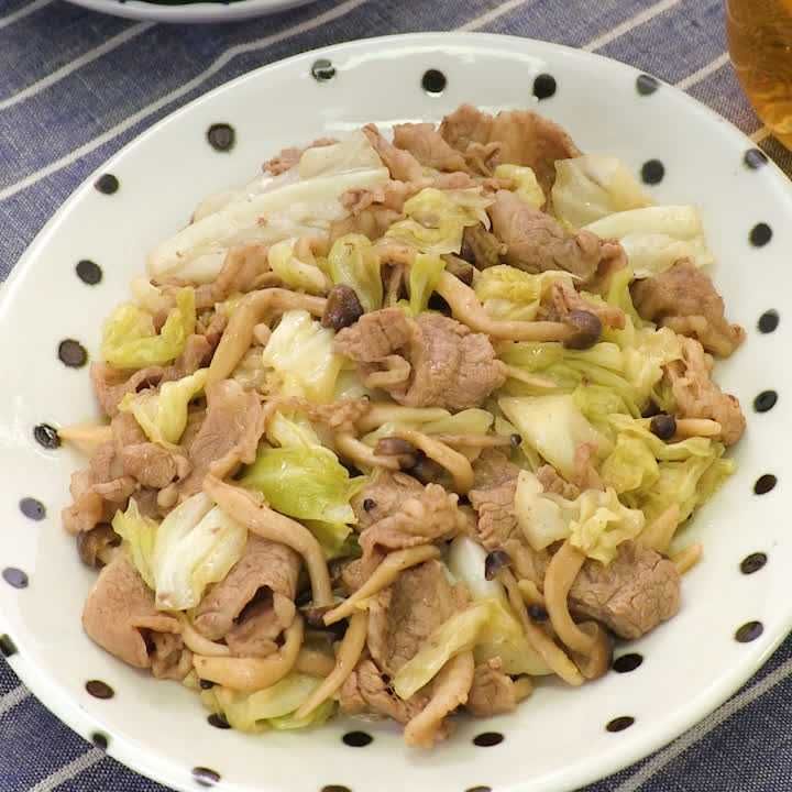 牛肉とキャベツの和風マヨ炒め