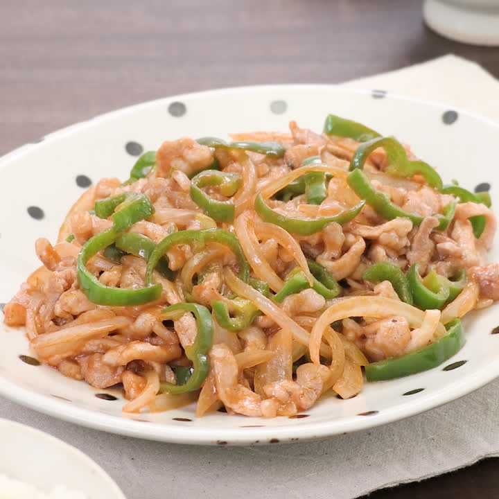 豚ロース肉とピーマンの甘酢炒め