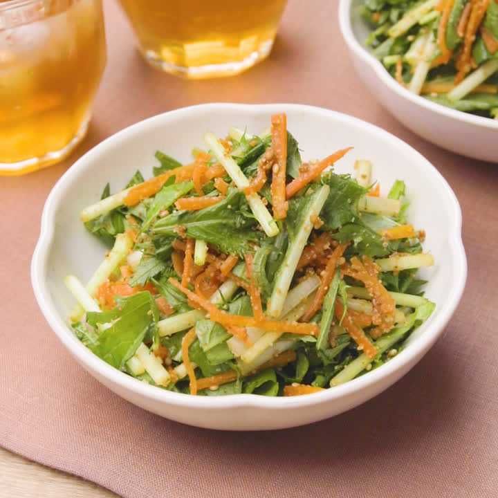 にんじんと水菜のごま和え