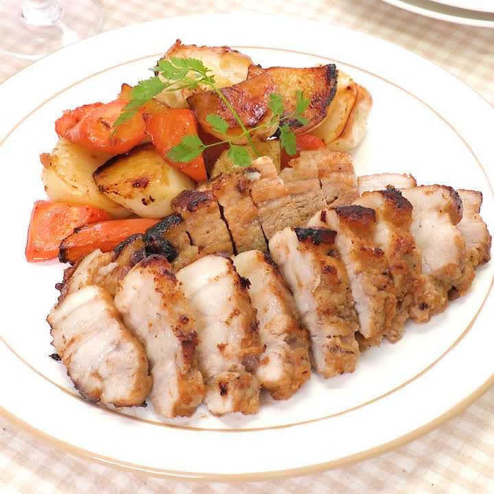 豚バラの漬け込みオーブン焼き