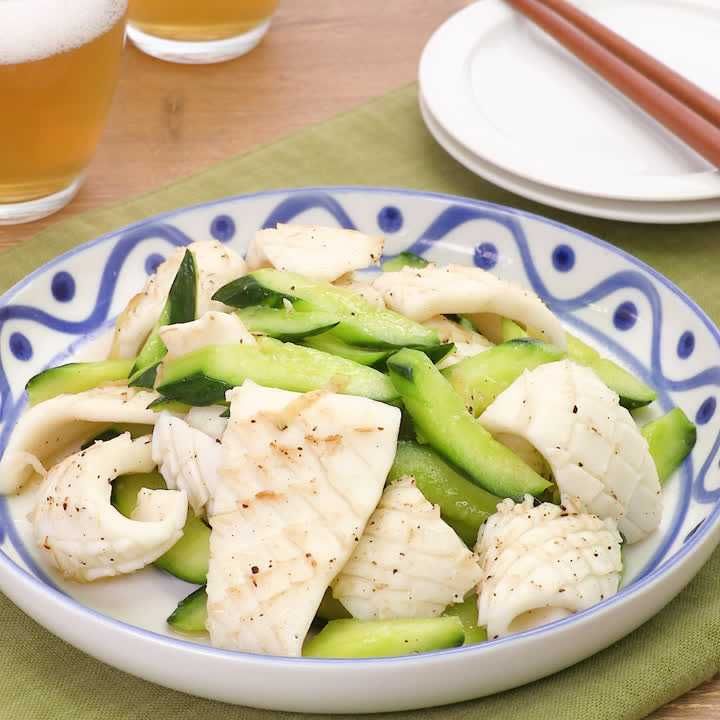 イカときゅうりの中華風炒め