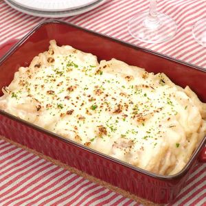 「鶏肉と明太子の豆乳マカロニグラタン」のレシピ動画