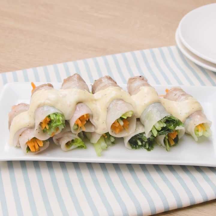 水菜とにんじんの肉巻き
