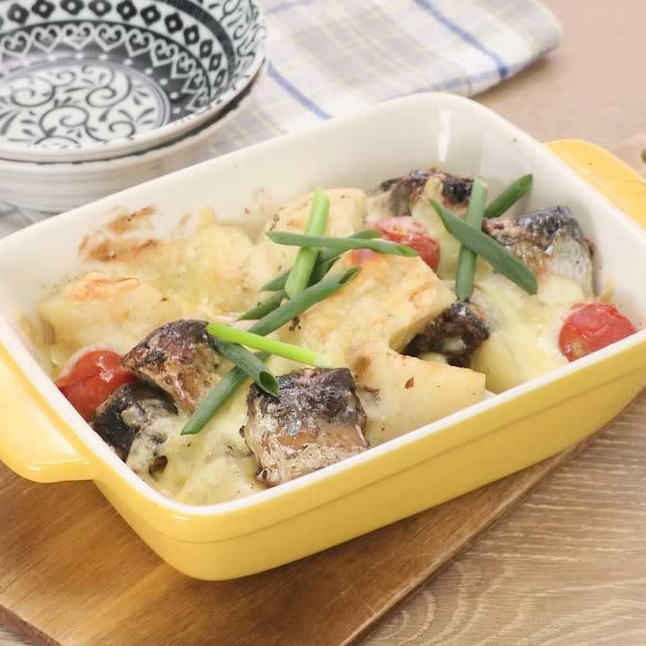 イワシ缶ポテトマグラタン