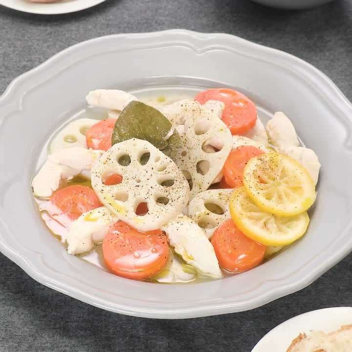 れんこんと鶏ささみの重ね煮